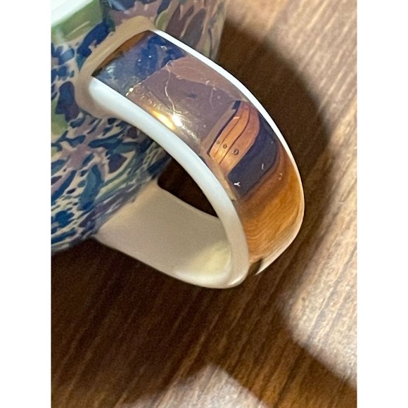 Lilly Pulitzer Blue Floral Coffee Cup Hidden Kitty Cat Print Tea Drinkware - Picture 8 of 9